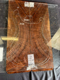 #1647 exotic grade curly walnut Instrument set