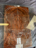 #1643 exotic grade curly walnut Instrument set