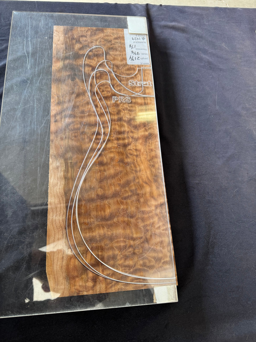 Machine Billit Pattern #1429 Quilted maple instrument billet