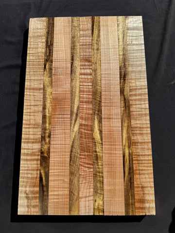 Figured maple/myrtle cutting board (unfinished read description)#5009