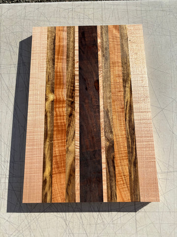 Figured mix species cutting board (unfinished read description) #5010