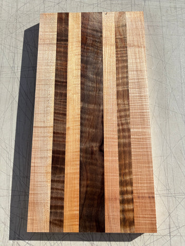 Figured maple/walnut cutting board (unfinished read description)#5013