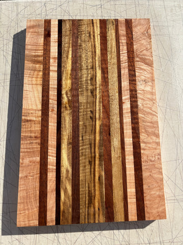 Figured mix species cutting board (unfinished read description) #5012
