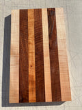 Figured maple and walnut cutting board (unfinished read description) #5011
