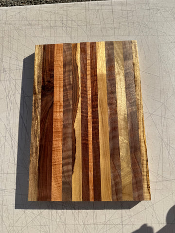Figured mix species cutting board (unfinished read description) #5014