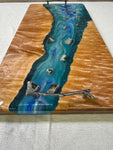 Epoxy & Curly Maple River Serving Tray EW1002
