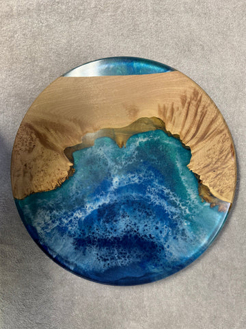 18” Maple & Epoxy wall art #EW1016
